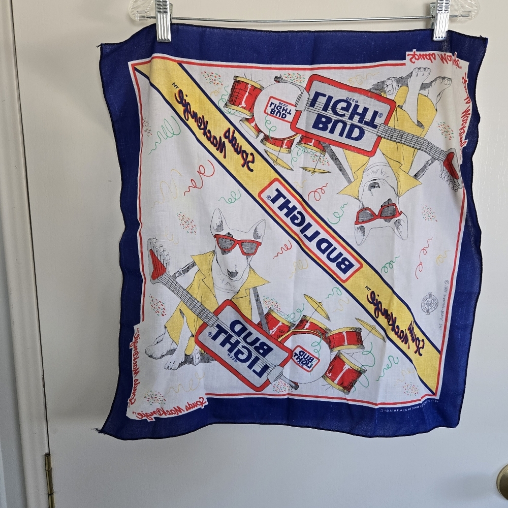 Vintage Budweiser Spuds Makenzie Bandana Made In The USA - Picture 9 of 9